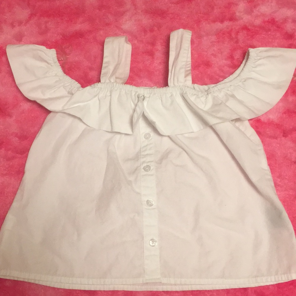 White off the shoulder crop top
